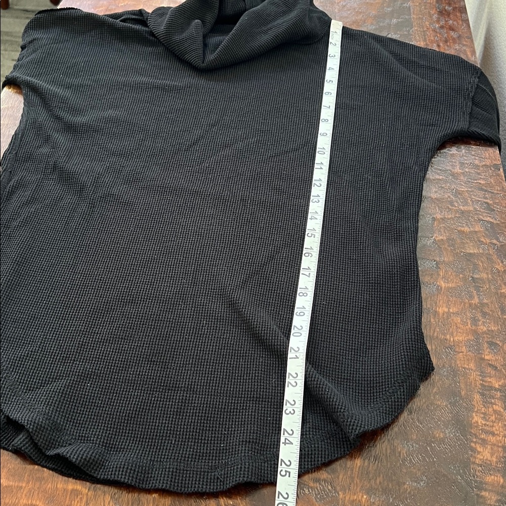 MAEVE Ainsley Waffle Knit Thermal Pullover Turtleneck Sweater Black Women's S - Picture 11 of 12